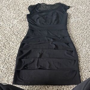 Sweet Storm Black Layered Mini Dress